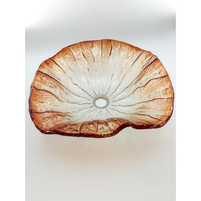 AB-BWY1626 Floral Red Glass Basin