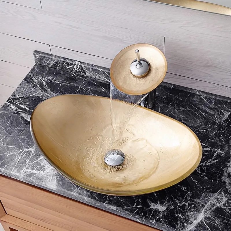 AB-BWY19-106 Glass Basin Oval Gold