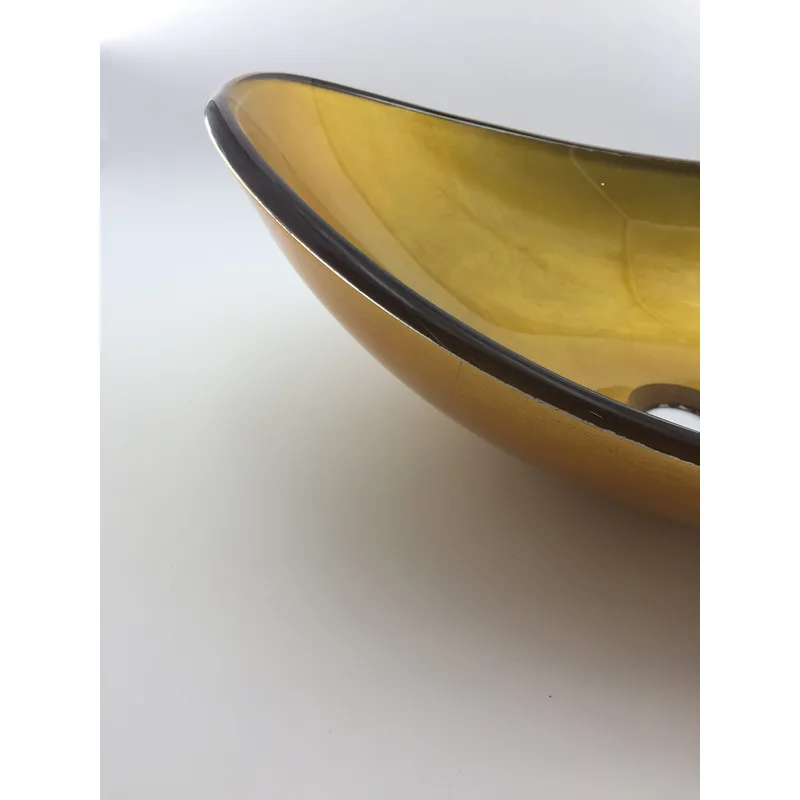 AB-CUS2-GOLD Oval Glass Basin