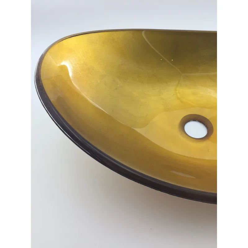 AB-CUS2-GOLD Oval Glass Basin
