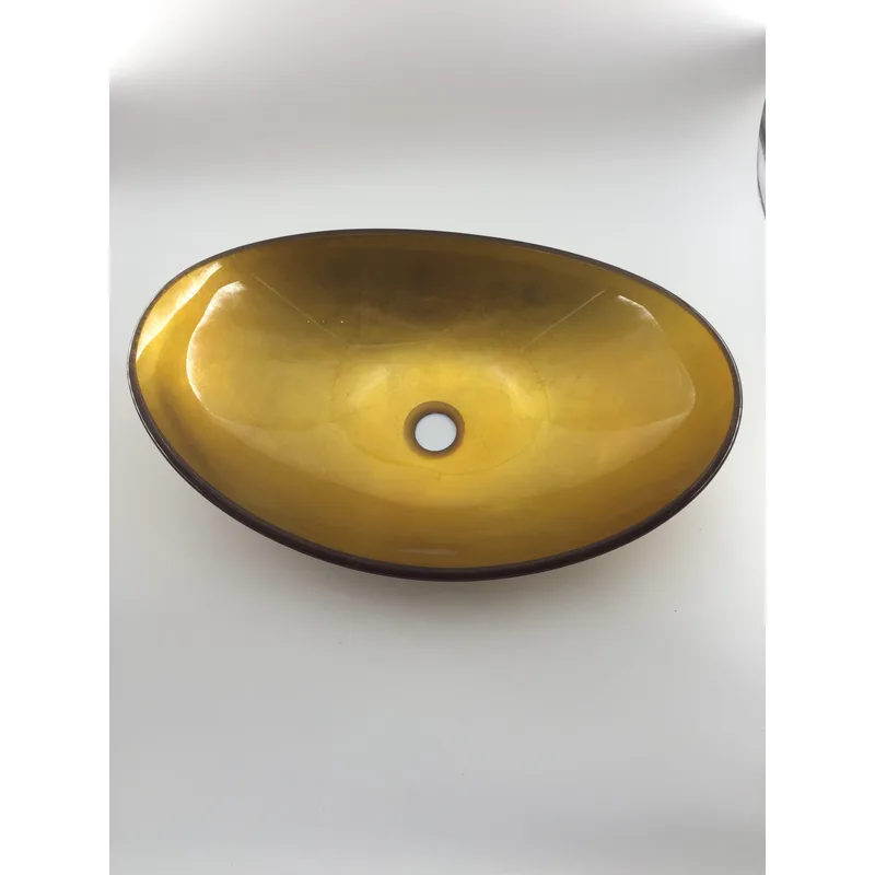 AB-CUS2-GOLD Oval Glass Basin
