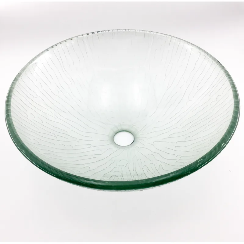 AB-LX09-076 Clear Carved Glass Basin