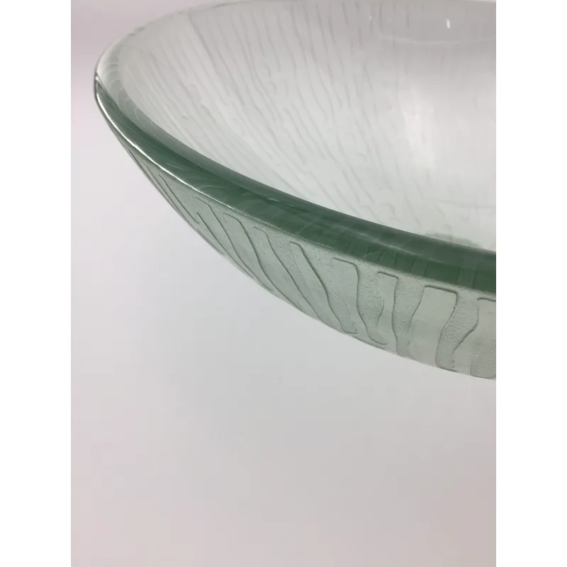AB-LX09-076 Clear Carved Glass Basin
