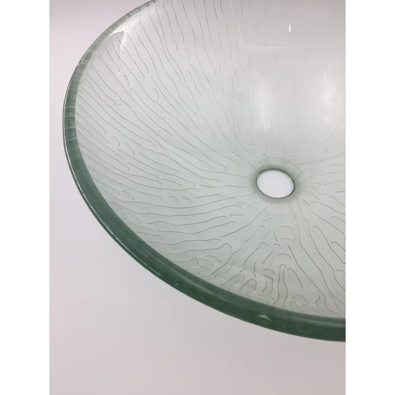 AB-LX09-076 Clear Carved Glass Basin