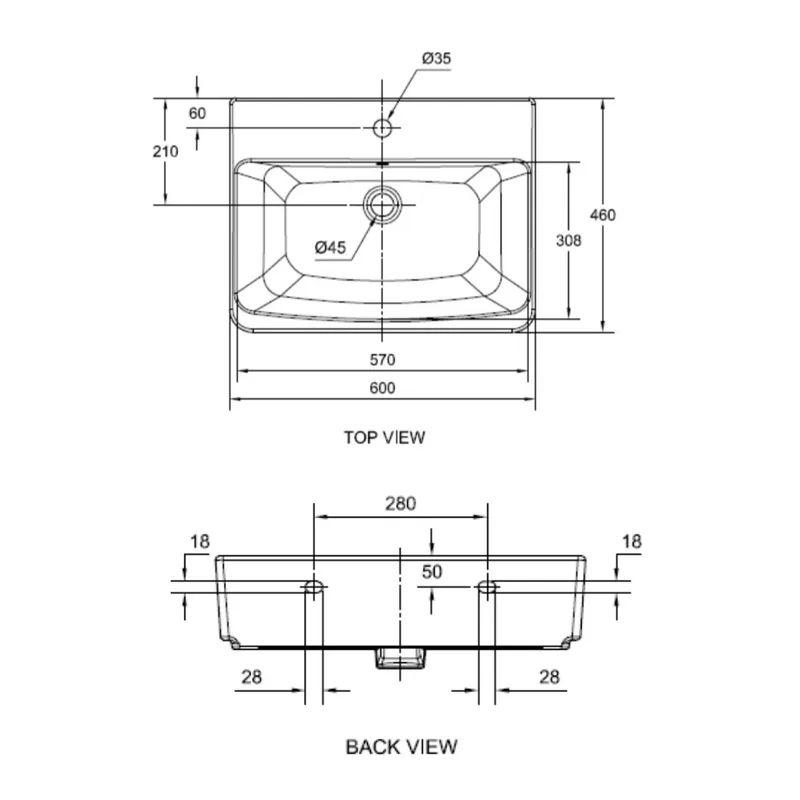 American Standard 0507W Wall Mounted Basin
