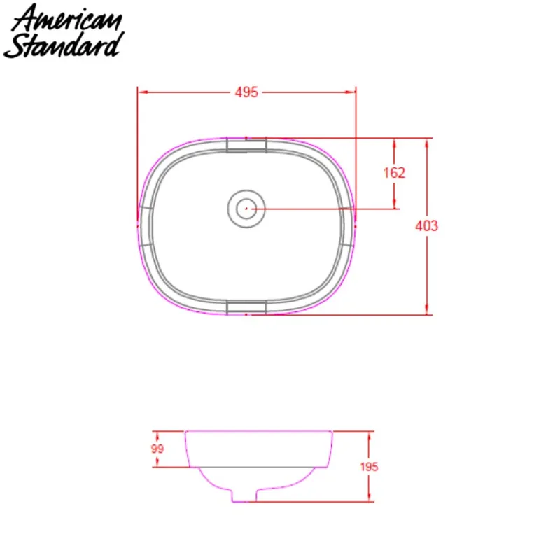 American Standard 0950 Counter Top Basin