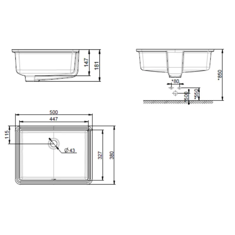 American Standard F514 Undermount Basin