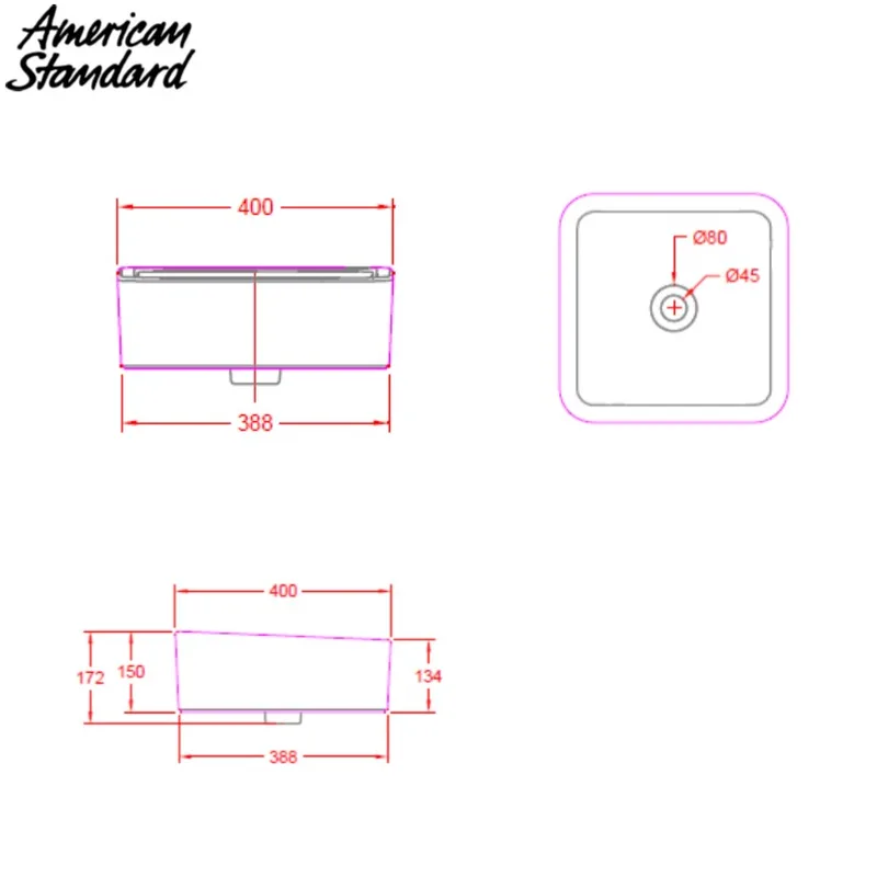 American Standard F606 Counter Top Basin