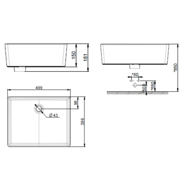 American Standard F611 Counter Top Basin