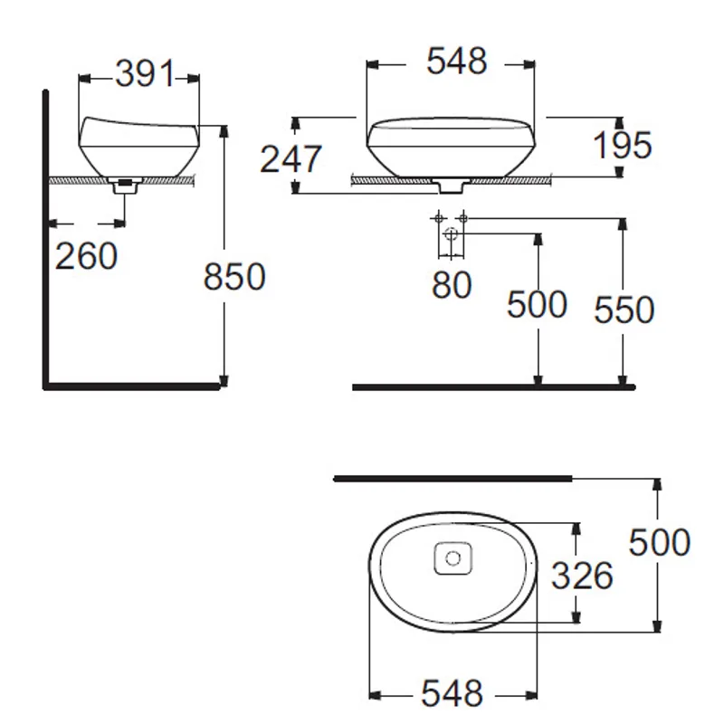American Standard F617 Countertop Basin