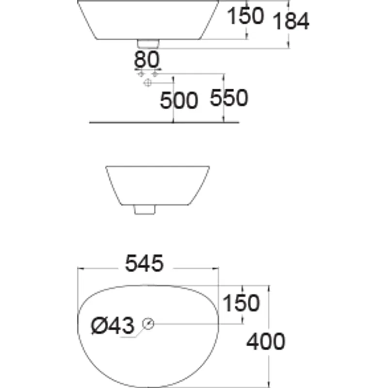 American Standard F633 Countertop Basin