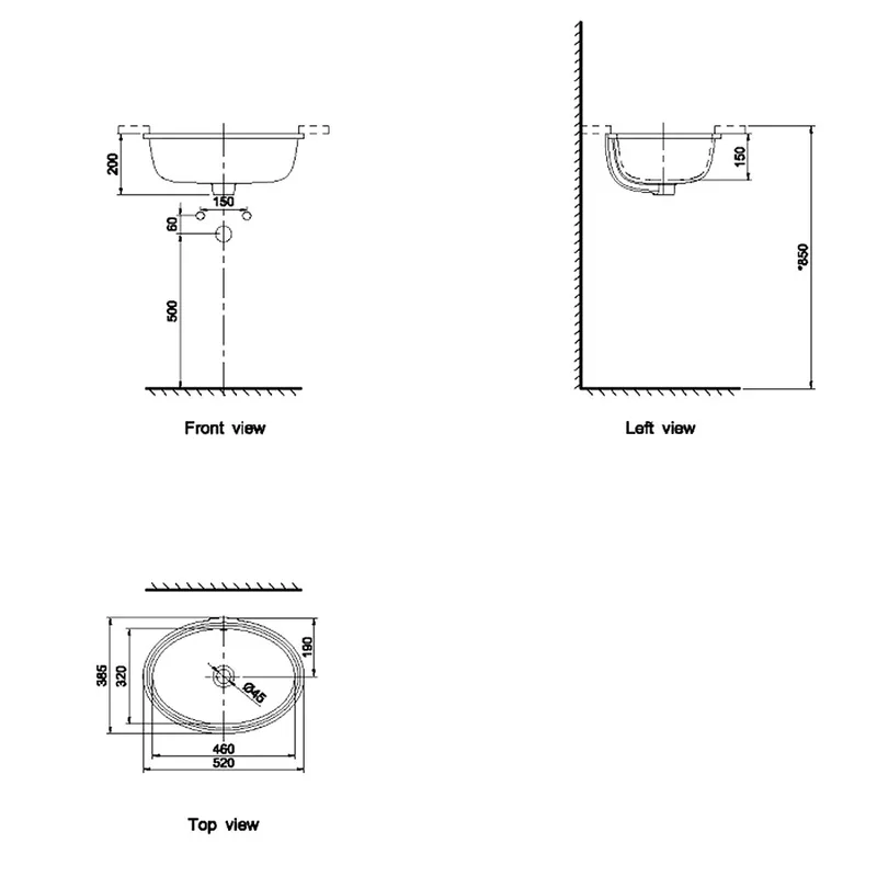 Axent ONE-C L302-4101-M1 Under-Counter Wash Basin