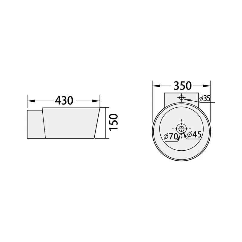 BC-FJH-1196A Wall Hung Ceramic Art Basin