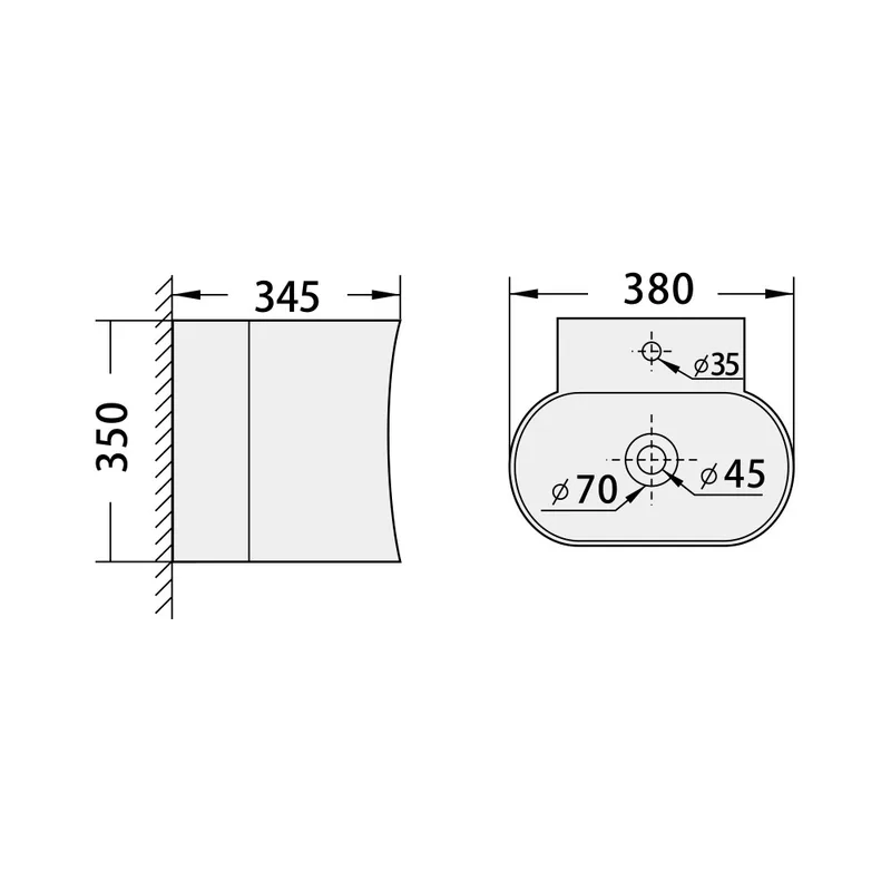 BC-FJH-5700 Wall Hung Ceramic Basin