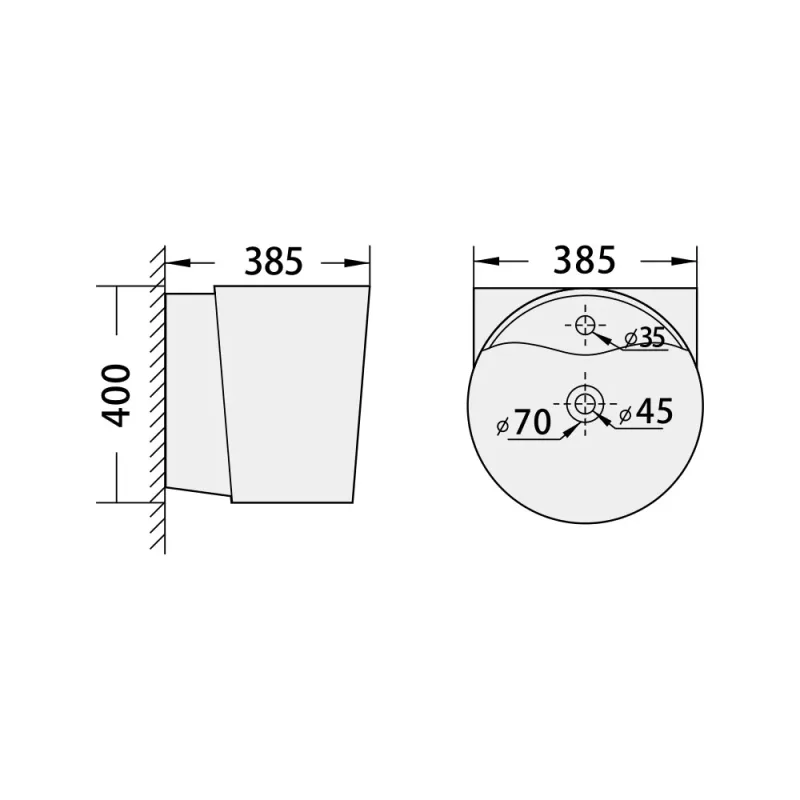 BC-FJH-6800 Wall Hung Ceramic Basin