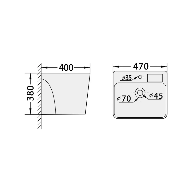 BC-FJH-8100 Wall Hung Ceramic Basin