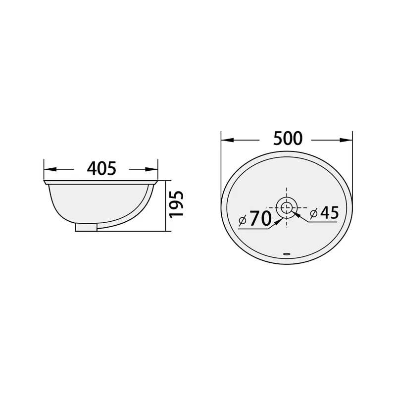 BC-FJH-905-U Undermount Ceramic Basin