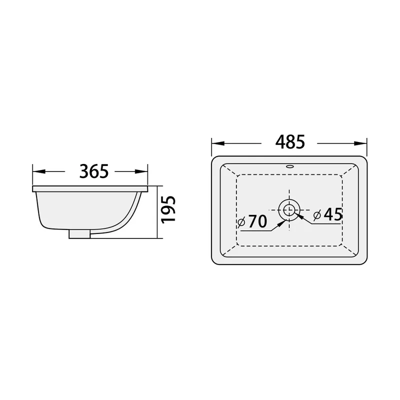 BC-FJH-938-U Undermount Ceramic Basin