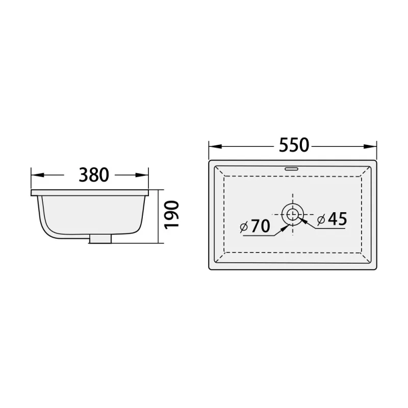 BC-FJH-945-U Undermount Ceramic Basin
