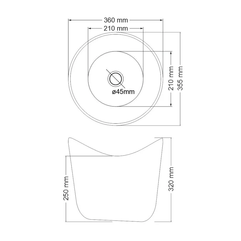 BC-LKW-A599 Tall Overtop Ceramic Basin