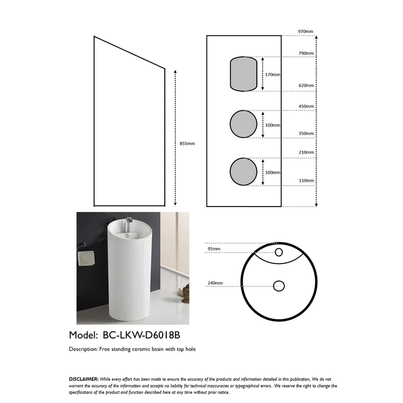 BC-LKW-D6018 Free-Standing Ceramic Basin