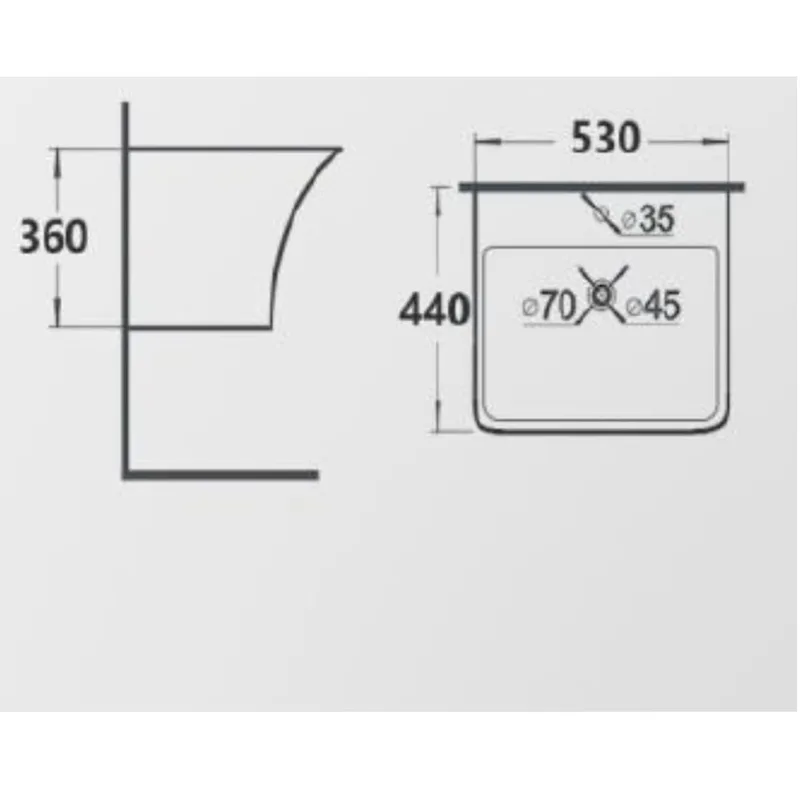 BC LKW K9608 Wall Hung Ceramic Basin