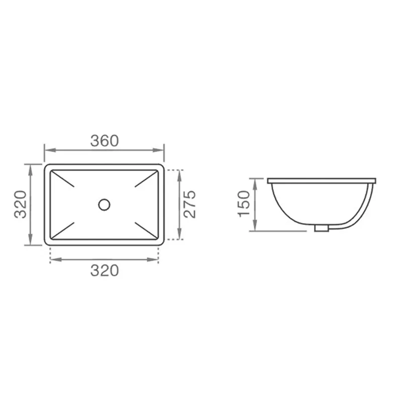 BC-LKW-KB42 Small Undermount Basin