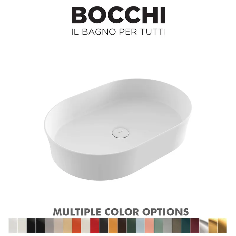 BOCCHI 1521-002-0125 Sottile Slim Line Ceramic Basin (Matt White)
