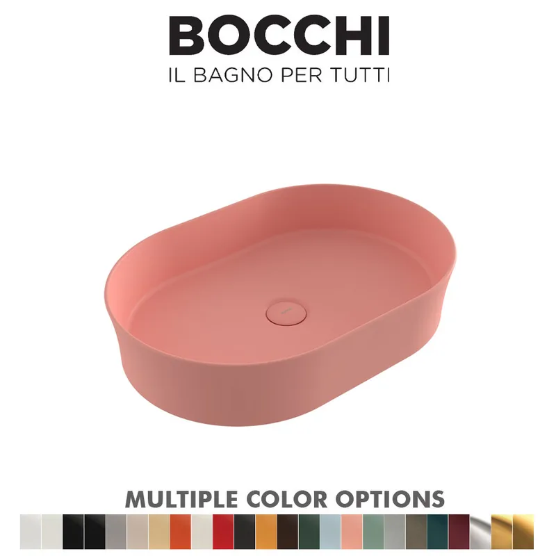 BOCCHI 1521-032-0125 Sottile Slim Line Ceramic Basin (Matt Salmon)