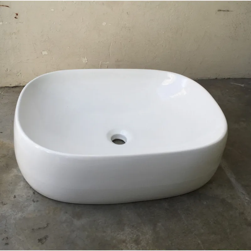 BT2102 Rectangular Overtop Ceramic Basin Slim Edge