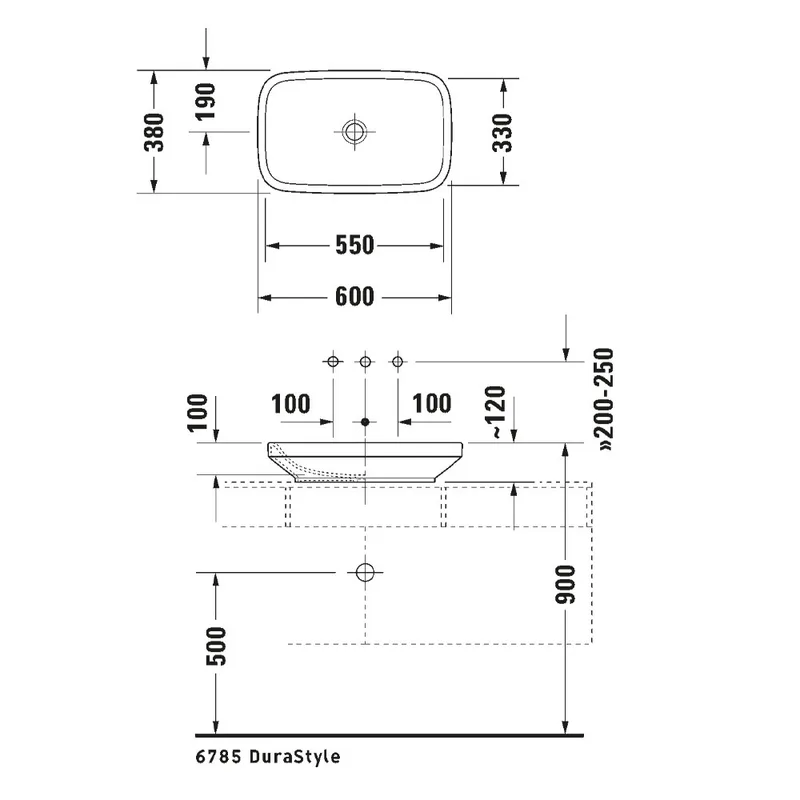 Duravit 034960 DuraStyle Overcounter Ceramic Basin