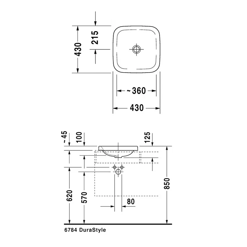Duravit 037243 DuraStyle Drop In Basin