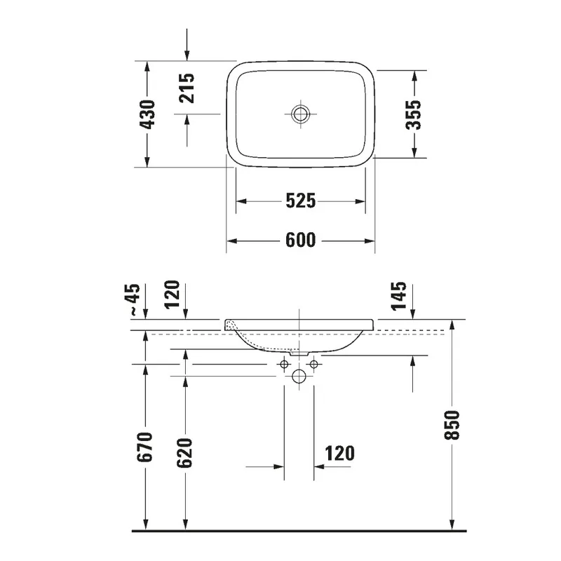 Duravit 037260 DuraStyle Drop In Basin