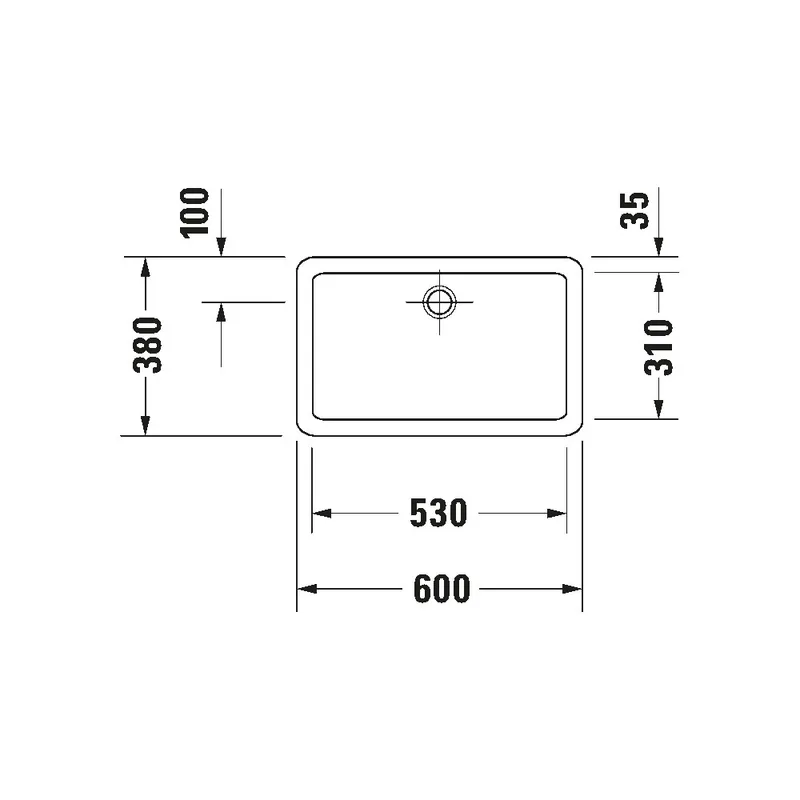 Duravit 045560 Vero Overcounter Ceramic Basin