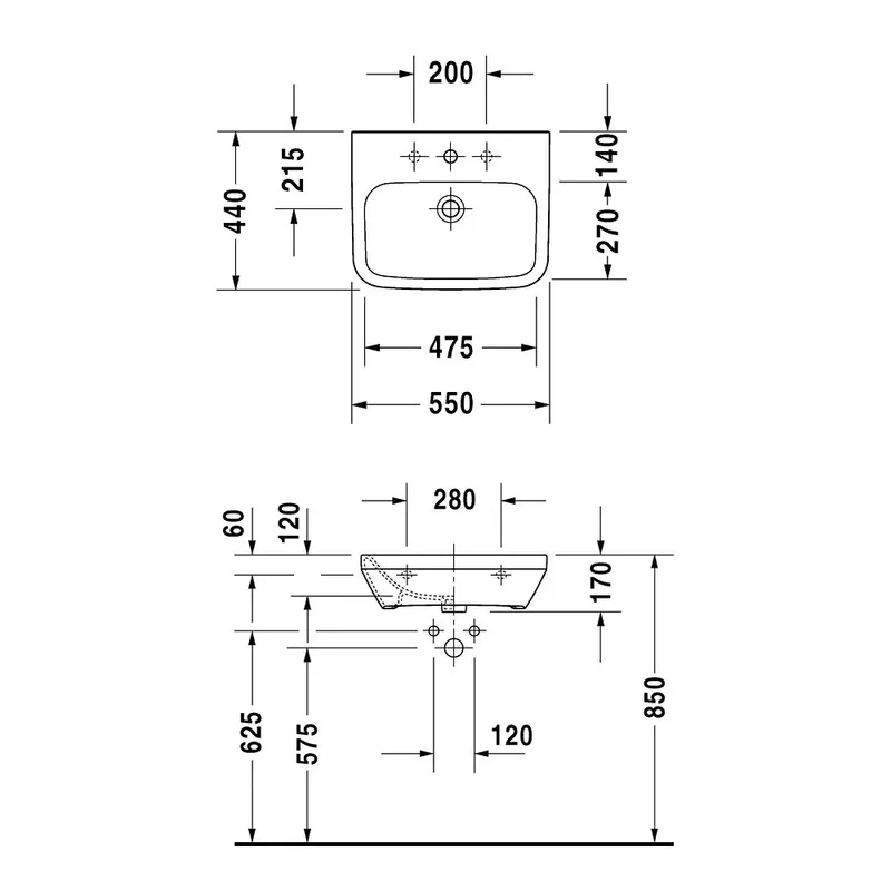 Duravit 232455 DuraStyle Wall Hung Basin