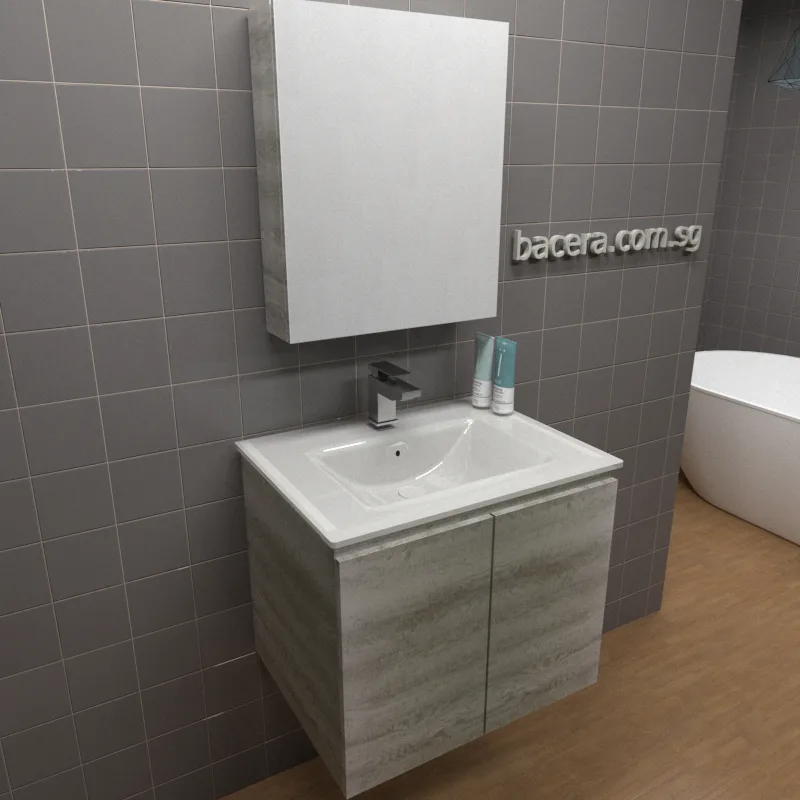 DUSCHE PVC Grey Linear Basin Cabinet 2006103GL with Insert Basin 1003102 (optional Mirror Cabinet or Mirror)