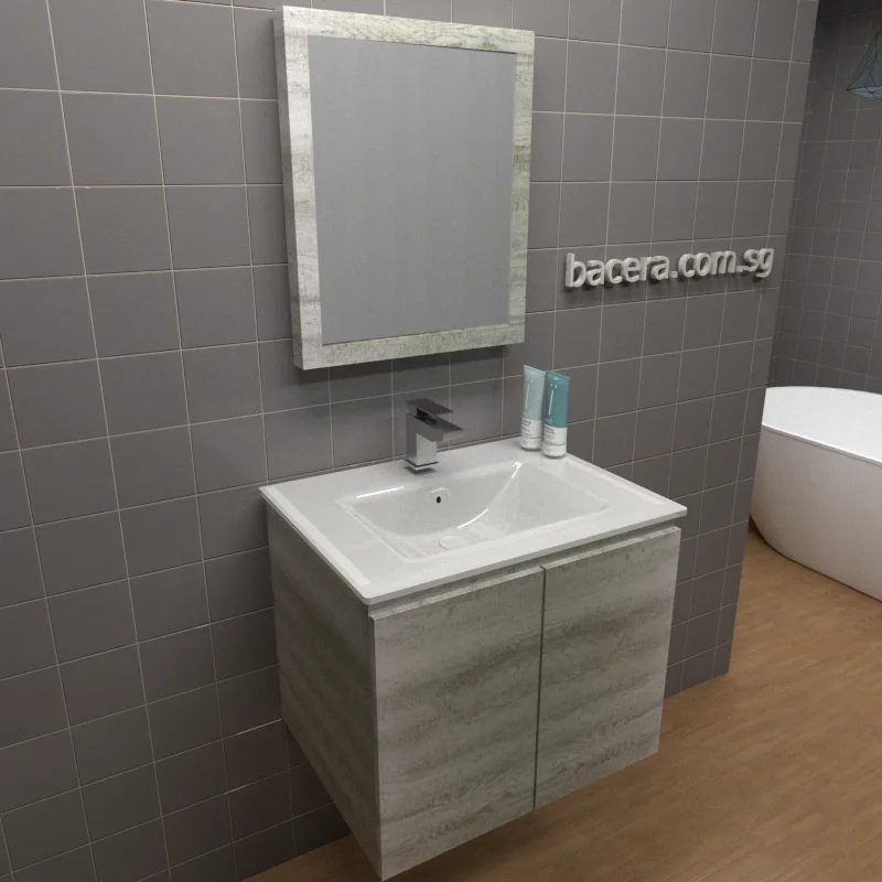 DUSCHE PVC Grey Linear Basin Cabinet 2006103GL with Insert Basin 1003102 (optional Mirror Cabinet or Mirror)