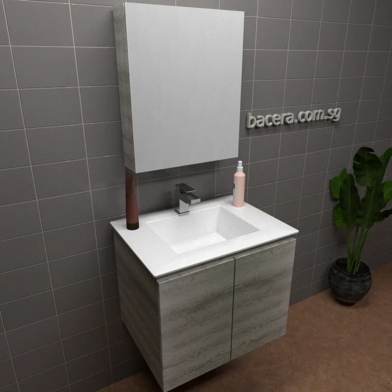 DUSCHE PVC Grey Linear Basin Cabinet 2006103GL with Insert Basin 1003104 (optional Mirror Cabinet or Mirror)