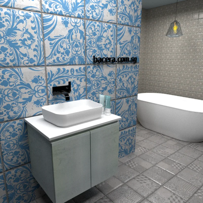 DUSCHE PVC Wood White Basin Cabinet 2006103WW with White Surface Top (optional Mirror Cabinet or Mirror)