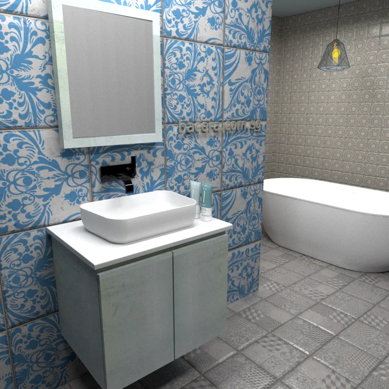 DUSCHE PVC Wood White Basin Cabinet 2006103WW with White Surface Top (optional Mirror Cabinet or Mirror)