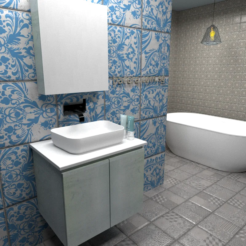 DUSCHE PVC Wood White Basin Cabinet 2006103WW with White Surface Top (optional Mirror Cabinet or Mirror)