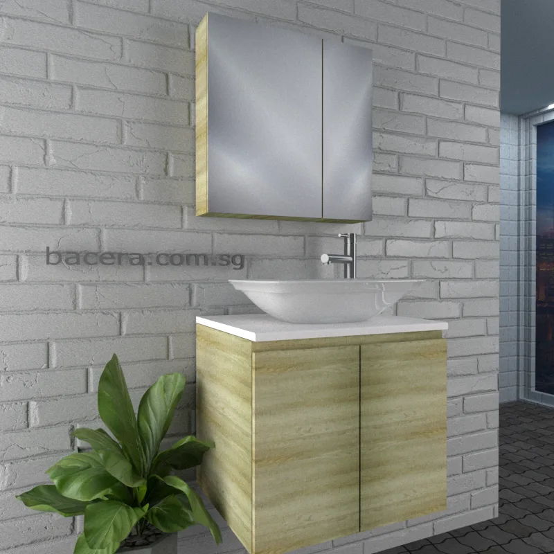 DUSCHE 2006103GA PVC Basin Cabinet Grey Astree with Marble White Top