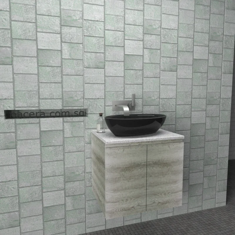 DUSCHE 2006103GL PVC Basin Cabinet Grey Liner with Marble White Top (optional Mirror Cabinet or Mirror)
