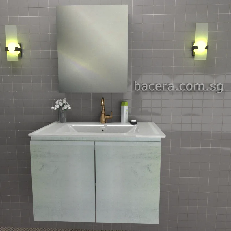 DUSCHE 2007103WW PVC Wood White Basin Cabinet with Wood White Insert Basin 1003103