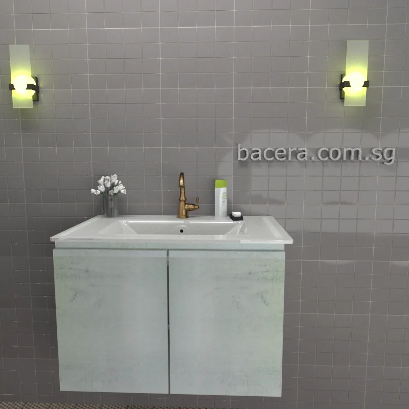 DUSCHE 2007103WW PVC Wood White Basin Cabinet with Wood White Insert Basin 1003103