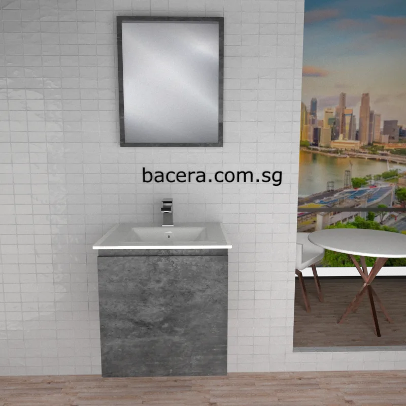 DUSCHE PVC Cabinet 2005103MG Marble Grey with Insert Basin 1003101A