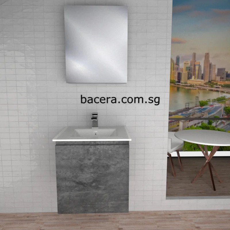 DUSCHE PVC Cabinet 2005103MG Marble Grey with Insert Basin 1003101A