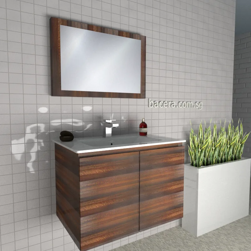DUSCHE PVC Cabinet 2007103BW Black Walnut with Insert Basin 1003103