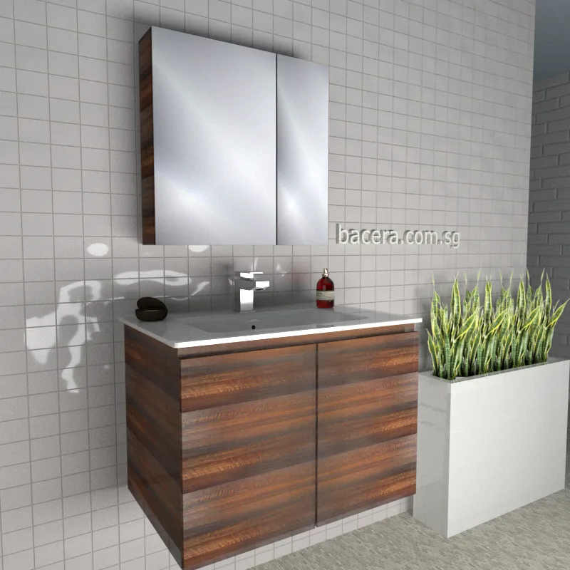 DUSCHE PVC Cabinet 2007103BW Black Walnut with Insert Basin 1003103