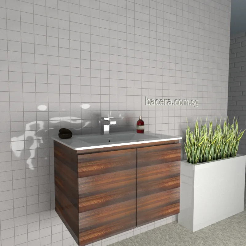 DUSCHE PVC Cabinet 2007103BW Black Walnut with Insert Basin 1003103
